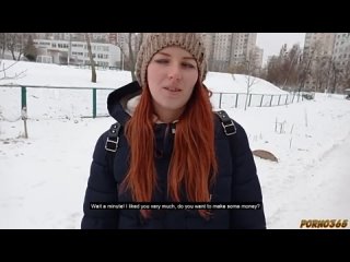 bought a girl for bucks. (porn, pickup, outdoors, russian, with conversations)